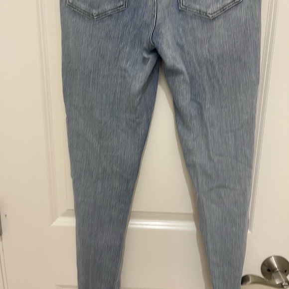 RALPH RAUREN High Rise Skinny Ankle Jeans with White Tuxedo Stripe Light Blue - Picture 8 of 13